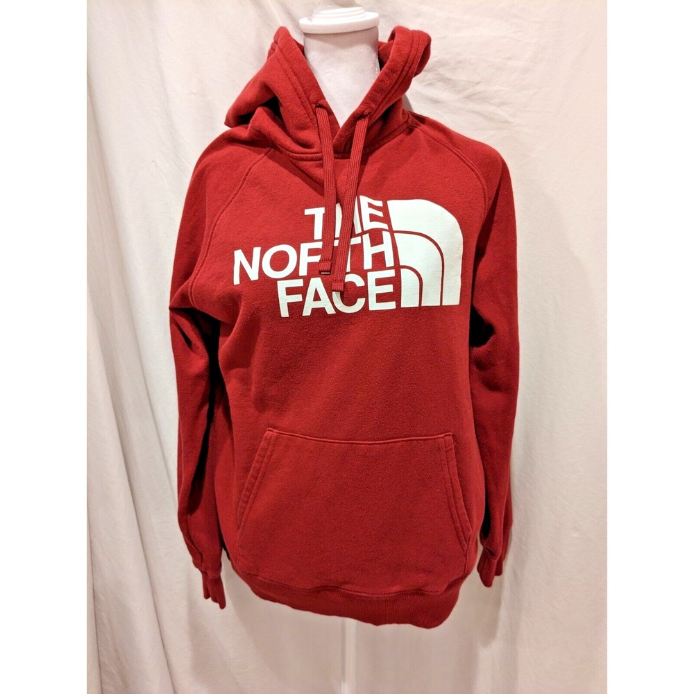 The North Face Womens Hoodie Half Dome S/P Burgundy Sweatshirt Pockets Exc. Cond